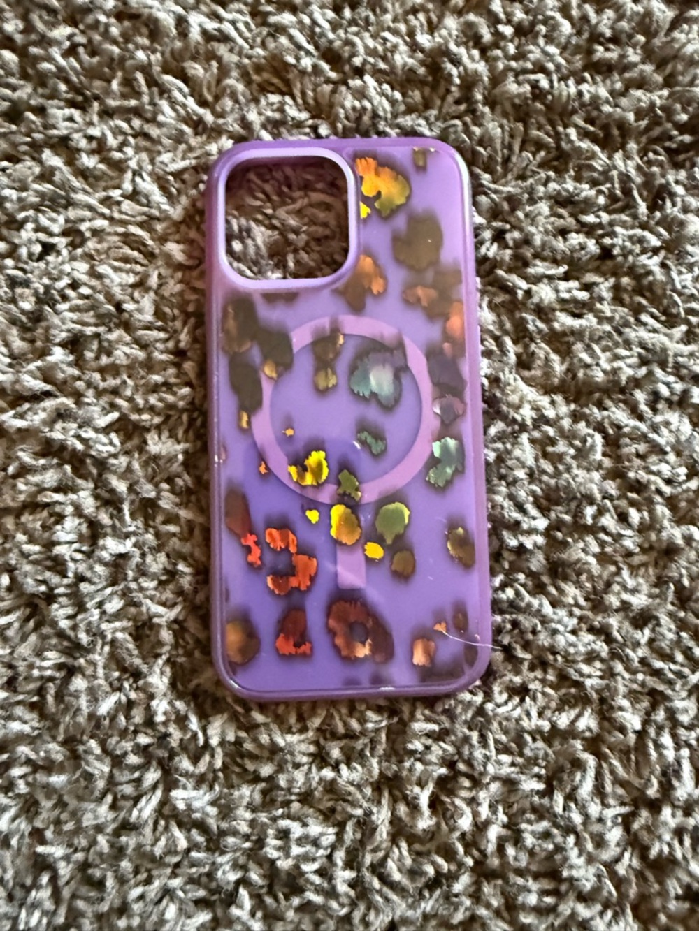 OtterBox Purple Leopard MagSafe-Compatible iPhone Case with Iridescent Accents
